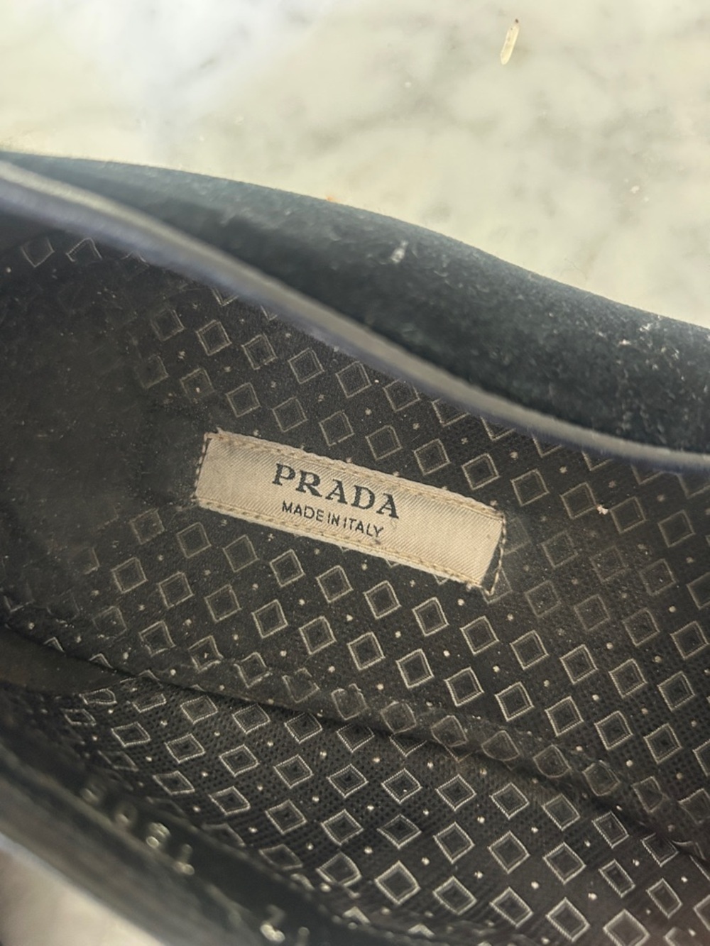 Prada Black Velvet Embroidered Slip-On Loafers Sz 9 - Picture 2 of 8